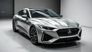 2024 luxury sedan sports car sleek design low profile aggressive grille high-end automotive photography