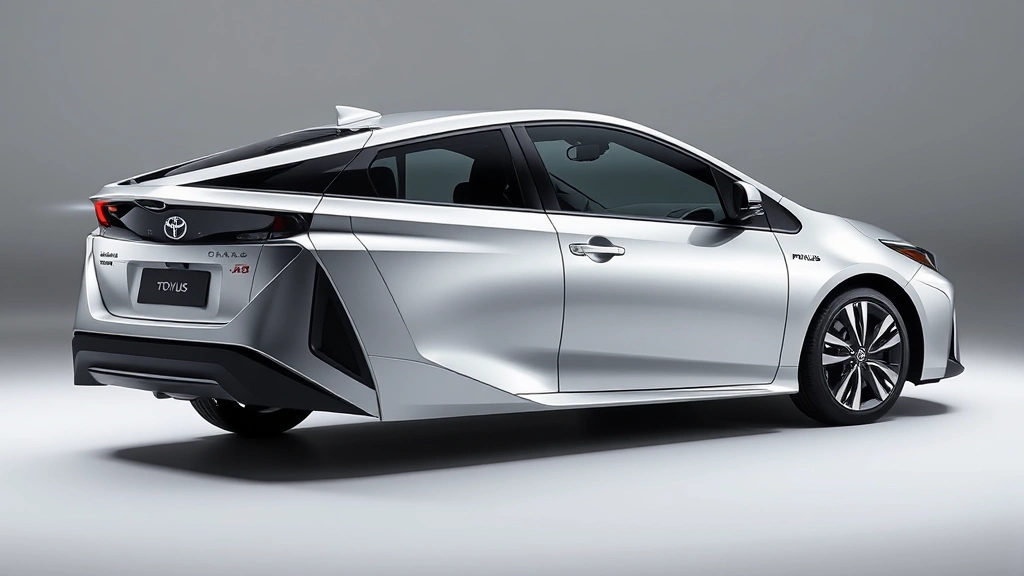 2024 Toyota Prius fifth generation side profile, sleek modern design, silver metallic paint, professional automotive photography studio lighting