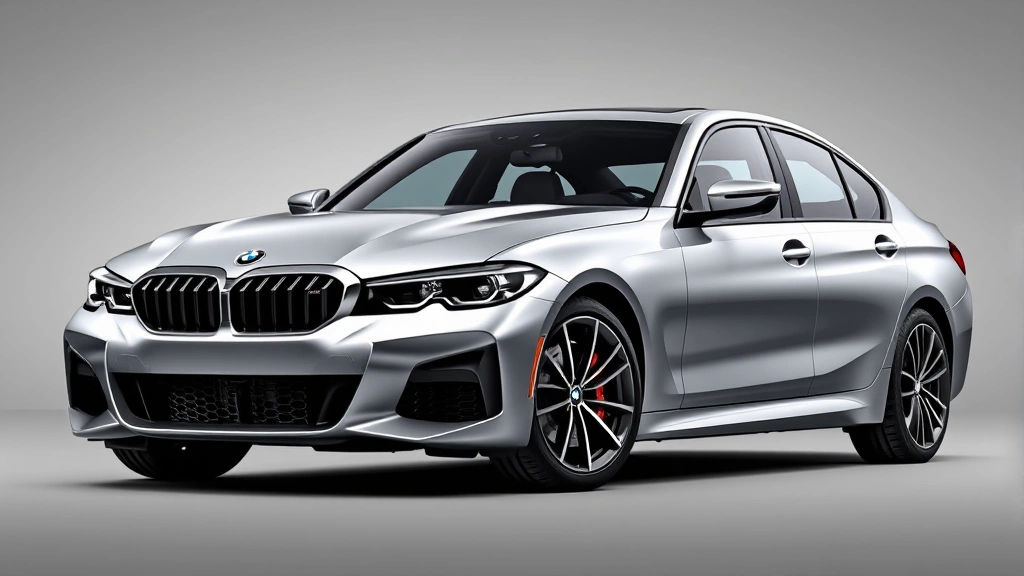 2024 BMW M440i xDrive sedan in metallic silver, photographed from three-quarter front angle, showcasing aggressive M Sport styling, LED headlights, and aerodynamic body lines against neutral gray background