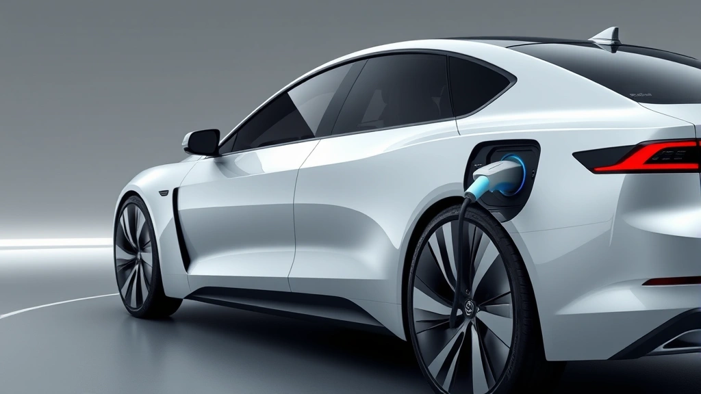 Electric vehicle charging port cable modern sedan futuristic design minimalist aesthetic automotive showcase