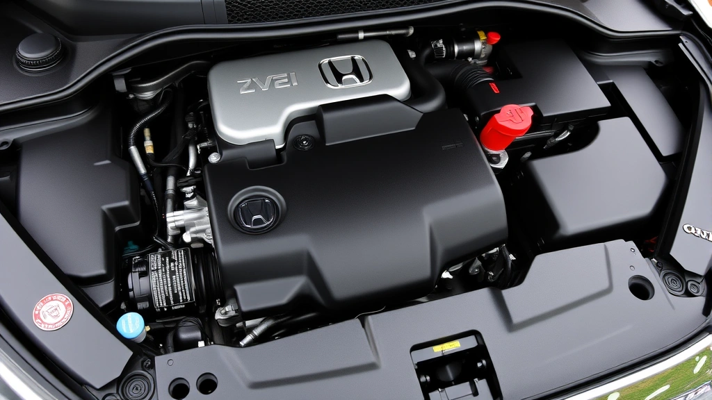Close-up of 2024 Honda Civic engine compartment showing turbocharged 1.5-liter engine, clean bay, visible oil cap and air filter housing