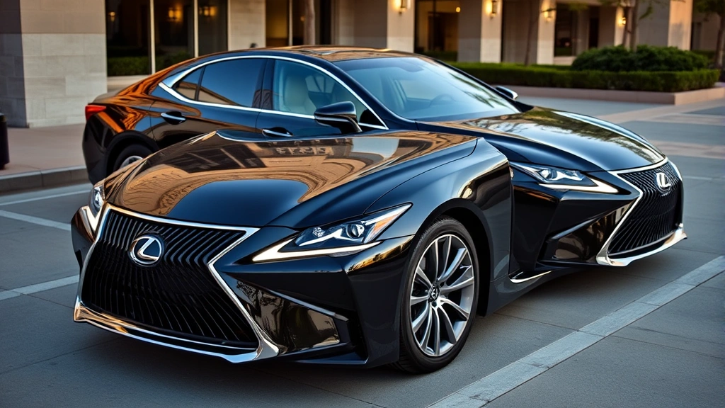 Lexus LS 500 luxury sedan parked in upscale setting, showcasing refined Japanese craftsmanship and elegant exterior proportions