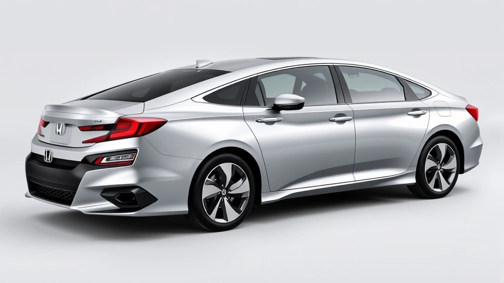 2024 Honda Accord turbocharged sedan in contemporary silver tone photographed from three-quarter angle showcasing refined proportions and modern styling details