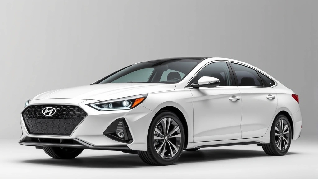 2024 Hyundai Sonata turbocharged sedan in pearl white, dynamic front three-quarter view, modern styling, sleek body lines, professional automotive lighting, contemporary midsize sedan