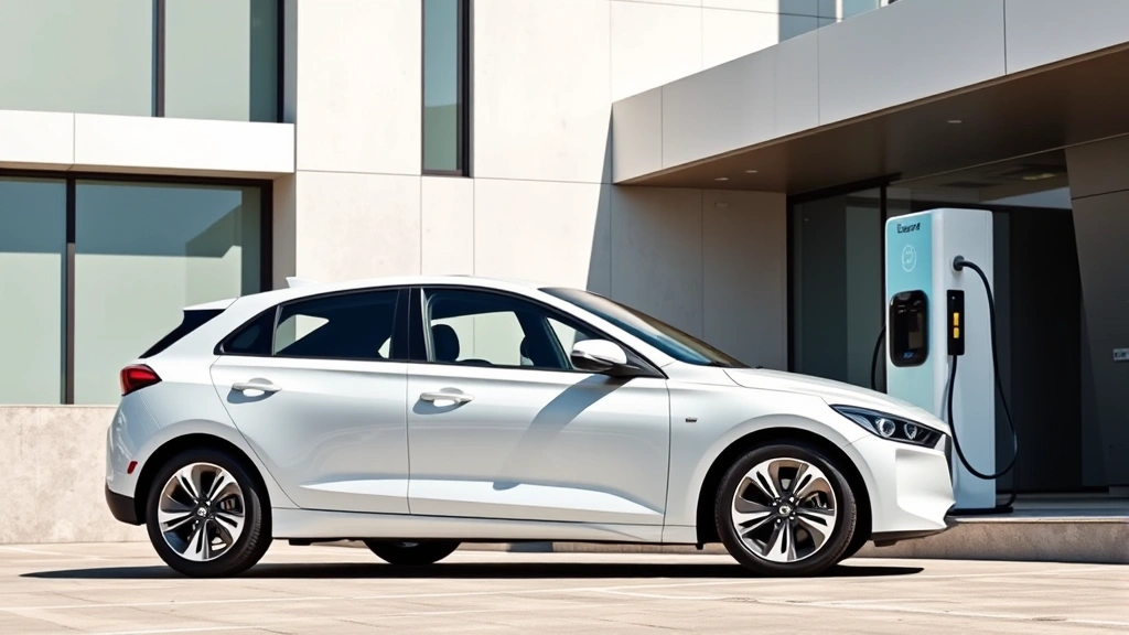 2024 Hyundai Ioniq 5 in white, parked at modern charging station, sleek crossover design, contemporary architecture background, daylight shot, minimalist aesthetic