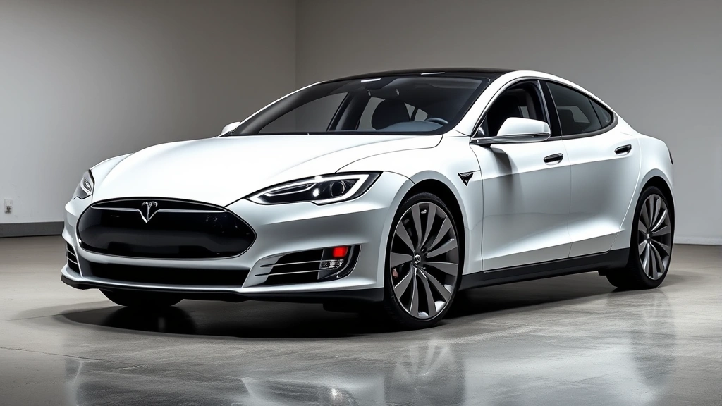 Tesla Model S Plaid pearl white performance sedan sleek modern design low center gravity premium automotive photography studio lighting