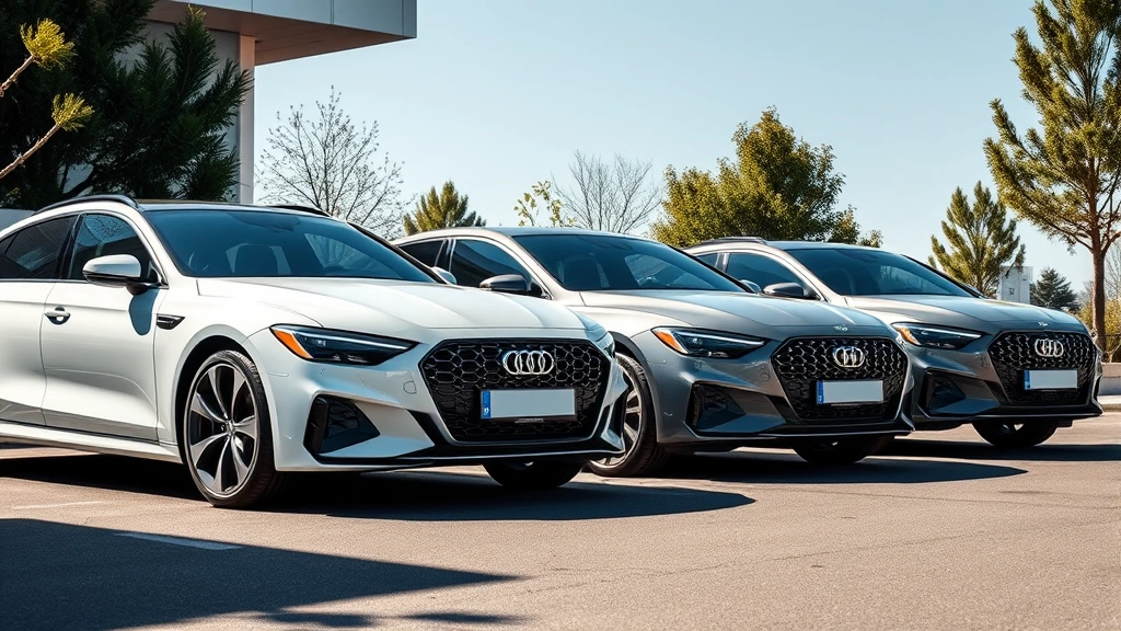 2024 sedan lineup parked side by side, modern luxury sedans in natural daylight, sleek profiles showcasing contemporary design language