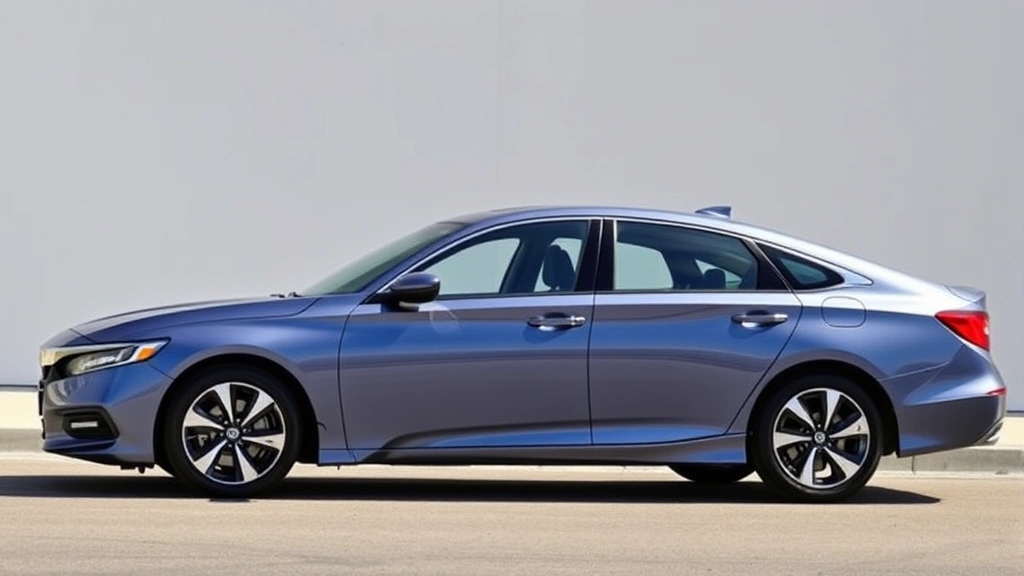 2024 Honda Accord midsize sedan in modern steel blue, side profile view showing sleek body lines and elegant proportions, contemporary design, daylight photography