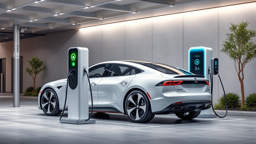 Modern electric vehicle charging station with sleek contemporary design, representing future of automotive expertise and industry evolution