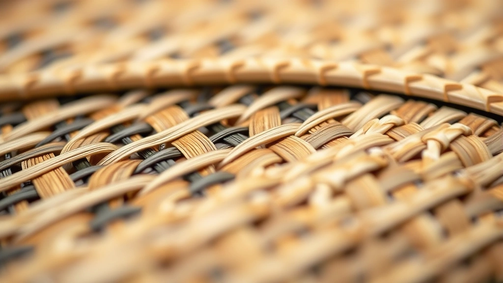 Close-up detail of sustainable car material showing recycled composite texture, natural fiber weaving, eco-friendly material surface, professional automotive photography with shallow depth of field